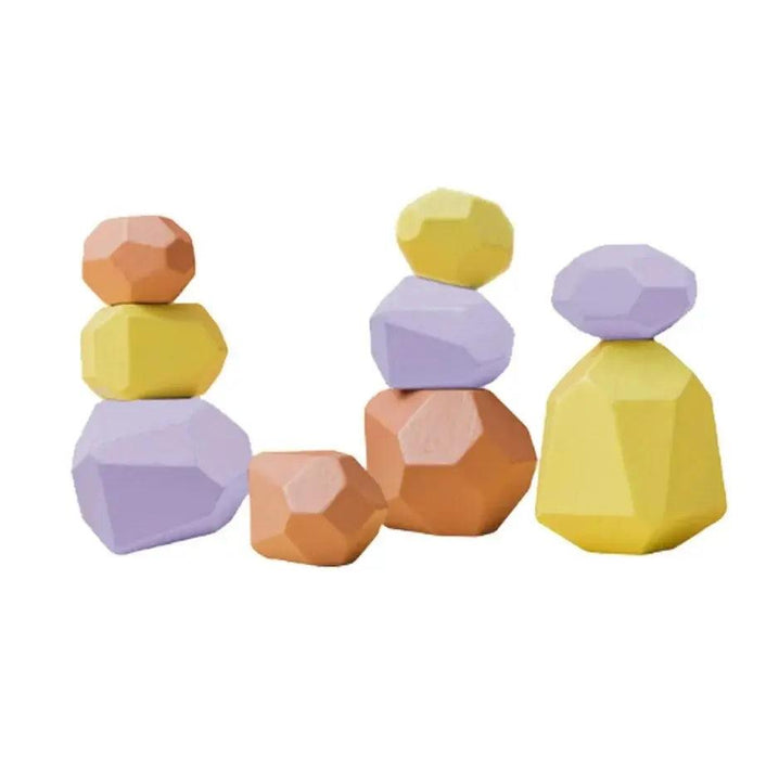 Colorful Wooden Building Blocks Kit for Creative Learning and Logical Development
