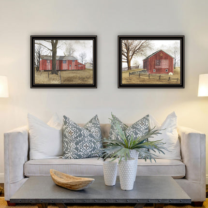 Billy Jacobs 2-Piece All American Barns Wall Art Set - Black Framed