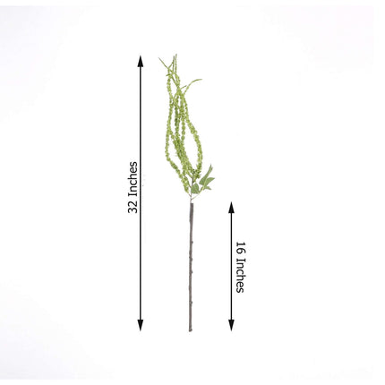 AliKopy 2 Pack 32" Green Artificial Amaranthus with Ivy Leaves