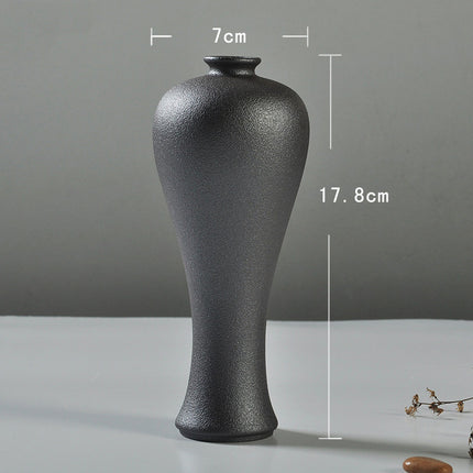 Rusty Glaze Ceramic Vase Set for Tabletop Floral Decor