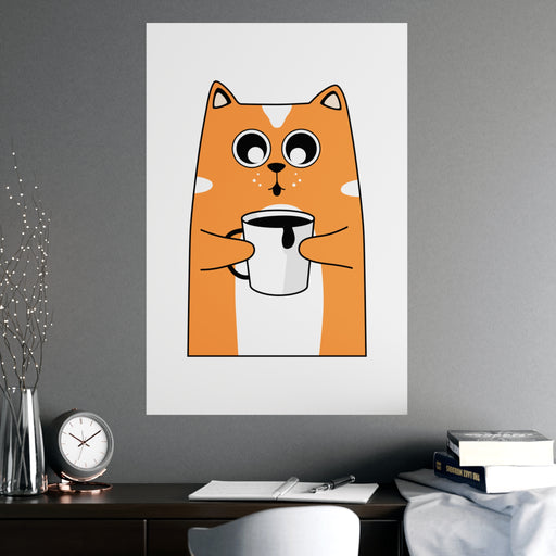 Cat Lover Coffee Art - Premium Matte Posters for Stylish Home Decor