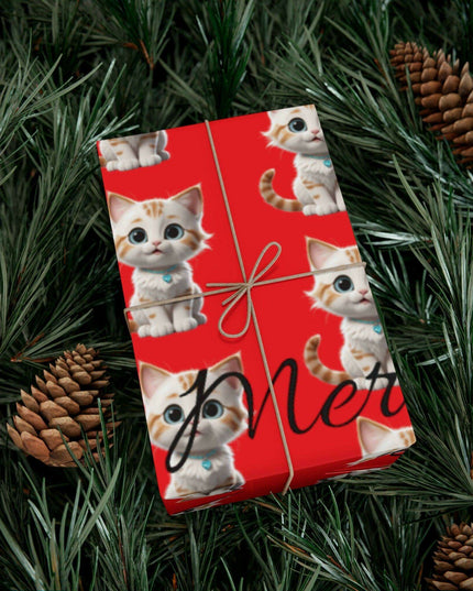 Eco-Chic Cat Themed Customizable Holiday Gift Wrap Collection