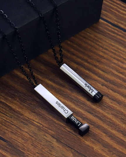 Customize Lovers Name Stainless Steel Necklace Remember Your Most Meaningful Phrase Word