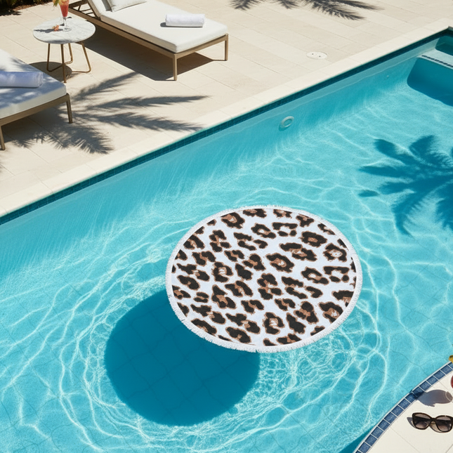 Peekaboo Studio Round Printed Beach Towel - Quick-Dry & Soft Fabric