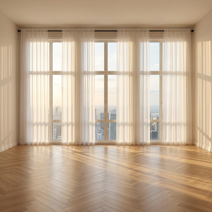Très Elite White Sheer Curtain Set, Lightweight & Easy Care Window Pan
