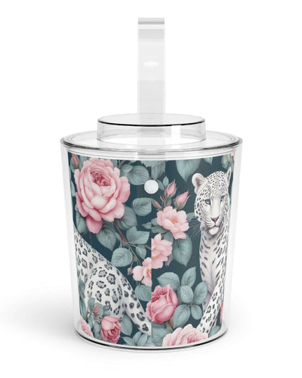 Customizable Lucite Ice Bucket Set with Tongs - 3 Quart Capacity