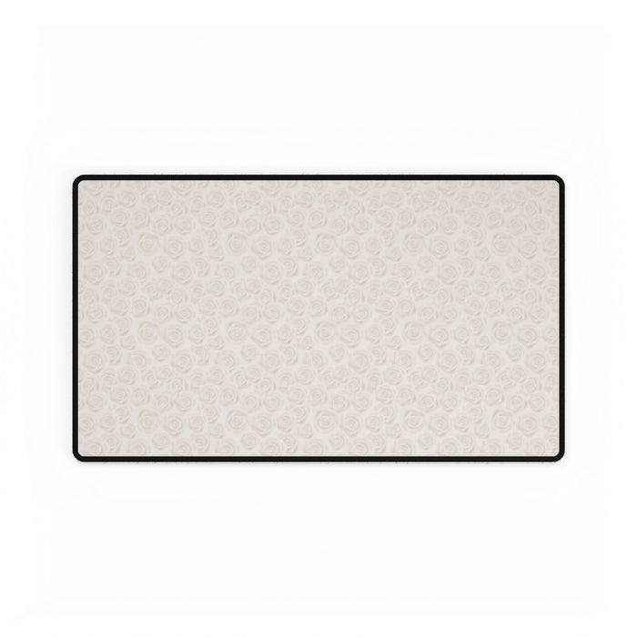 Luxurious White Roses Desk Mat - Elevate Your Workspace in Style with Peekaboo Mats