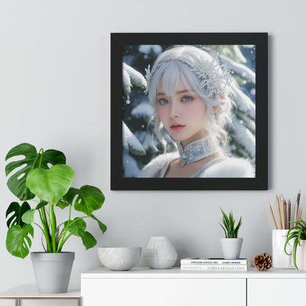 Enchanting Snow White's Winter Gaming Wonderland Vertical Framed Poster - Elite House Home Decor