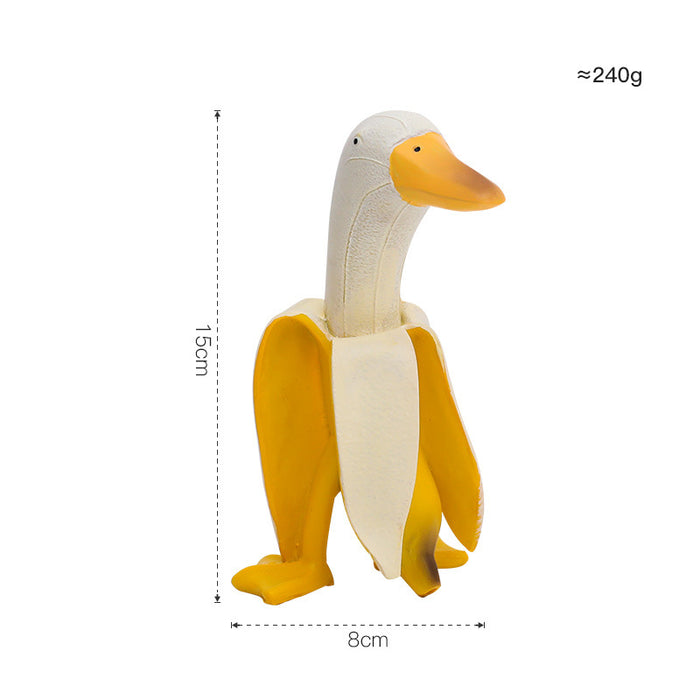 Whimsical Duck and Banana Ornament - Playful Desk Accent and Special Gift