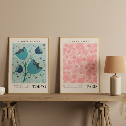 Floral Vintage Poster Canvas Print Mural