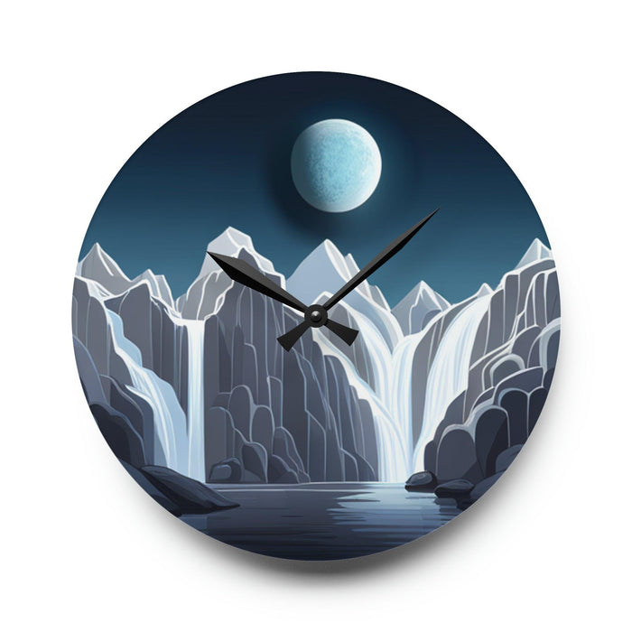 Mountain Vista Acrylic Wall Clocks - Contemporary Timepieces for Urban Spaces