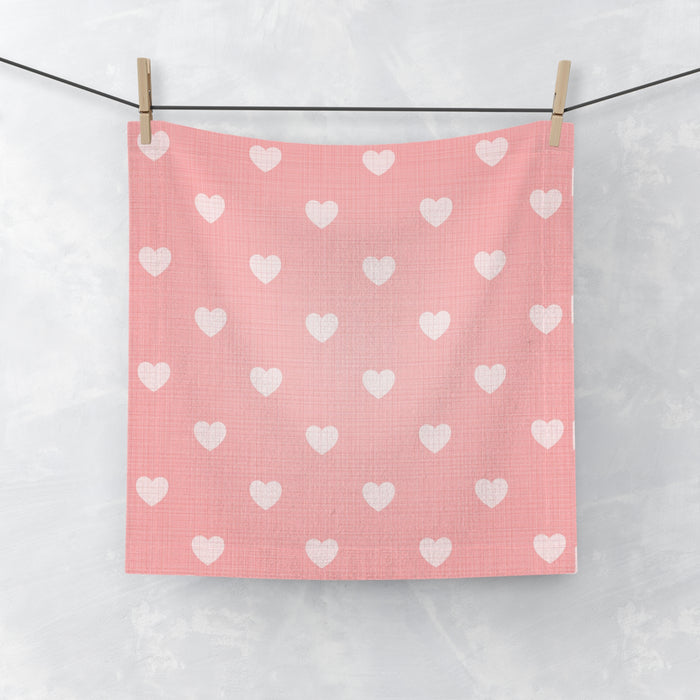 Valentine Love Text Artisanal Face Towel with Custom Print
