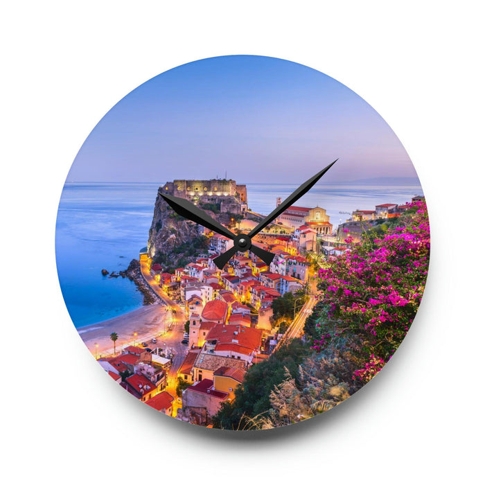 Scilla Mediterranean Wall Clocks - Round and Square Shapes, Multiple Sizes | Vibrant Prints, Keyhole Hanging Slot