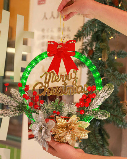 Christmas 30CM Luminous Garland Door Hanging Christmas Decorations
