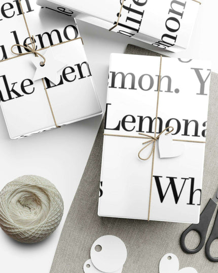 Elegant Lemon-Themed Gift Wrap Paper for Distinctive Presentations