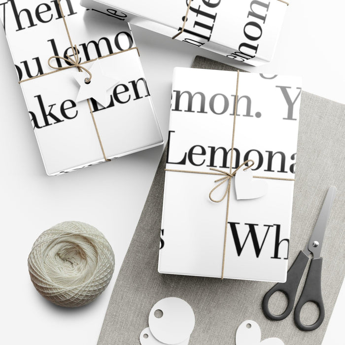 Elegant Lemon-Themed Gift Wrap Paper for Distinctive Presentations