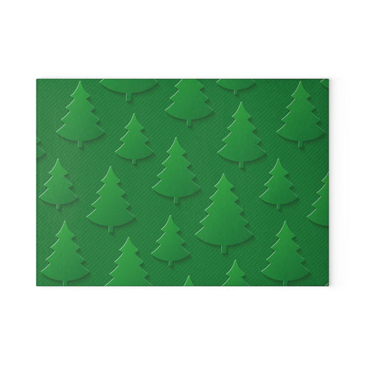 Christmas trees - Maison d'Elite Glass Cutting Board Printify