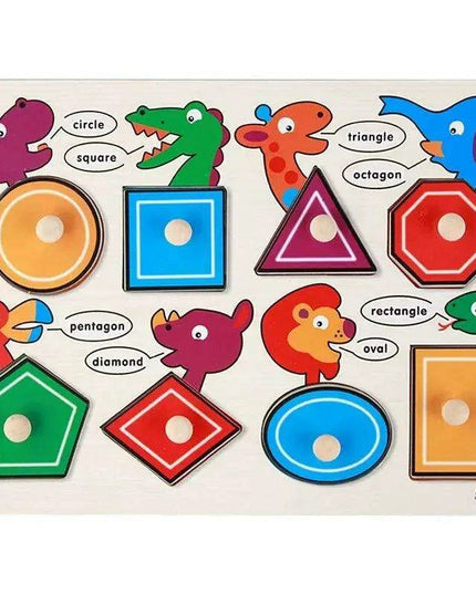 Interactive Montessori Wooden Puzzle Set - Fun Learning Toy for Early Childhood Development