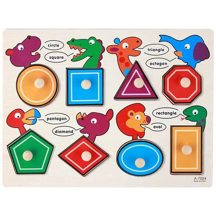 Montessori Wooden Jigsaw Puzzle Set for Toddlers - Educational Learning Toy