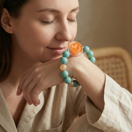 Jade, Amethyst & Turquoise Bead Bracelet, TCM-Inspired | Très Elite