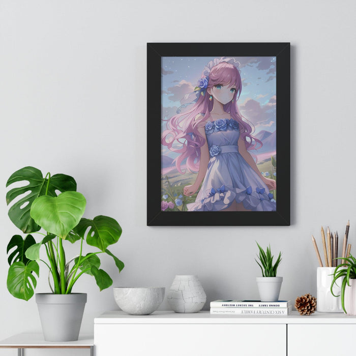 Kireiina 애니메이션 소녀 액자 수직 포스터