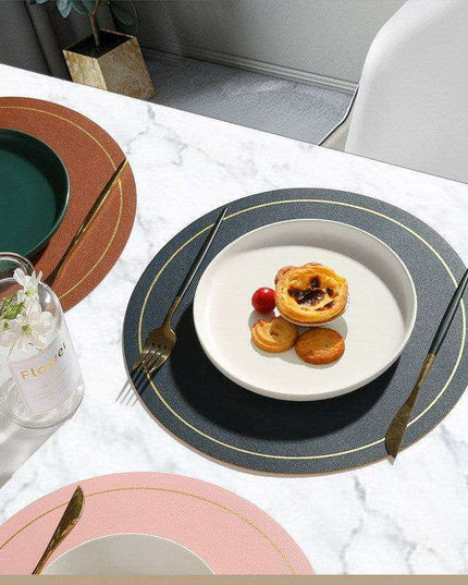 Elegant Circular PVC Leather Dining Placemats for a Luxurious Table Setting