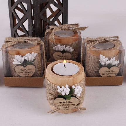 Wooden Candle Holder for Bedroom Cafe Decor Party Atmosphere Candlestick
