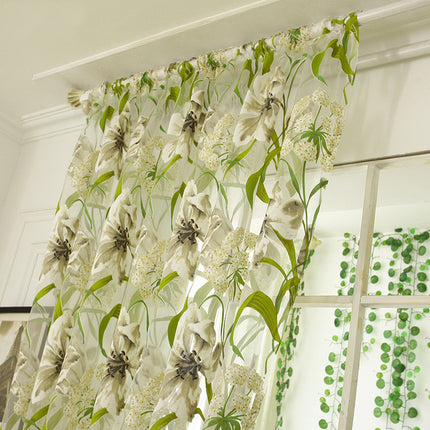 White Burnt-Out Yarn Sheer Curtain | Striped Translucent, 3 Sizes