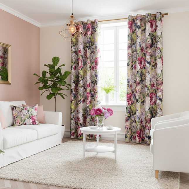 Peekaboo Studio Indoor Living Room Curtain - Printed Design, Light Fil