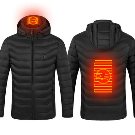 Winter Heated Jacket USB Electric Cotton Coat Zip-up Heater Thermal Cl