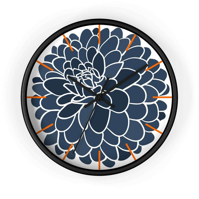 Elegant Dahlia Wooden Wall Clock by Maison d'Excellence - Timeless Sophistication