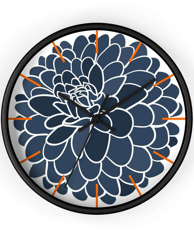 Elegant Dahlia Wooden Wall Clock by Maison d'Excellence - Timeless Sophistication