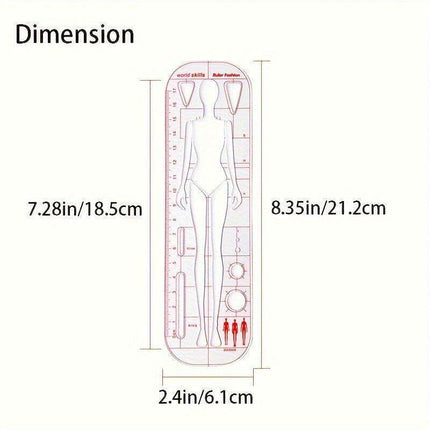 Fashion Design Acrylic Human Figure Template Ruler for Creative Illustrators
