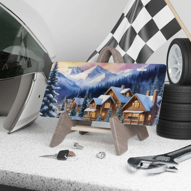 Personalized Holiday Aluminum License Plate - Custom Car Tag