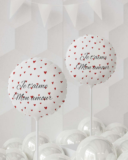 Elegant Valentine Red Heart Matte Balloon Duo - 11" Round & Heart Shape Collection
