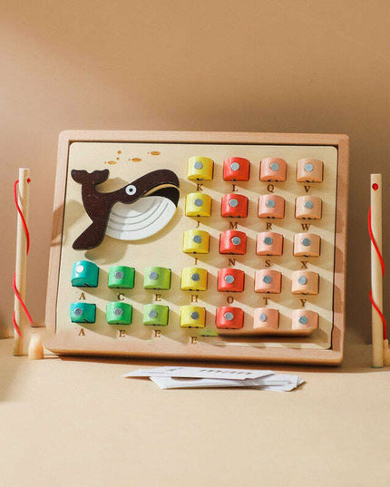 Learn & Catch: Interactive Wooden Fishing Puzzle