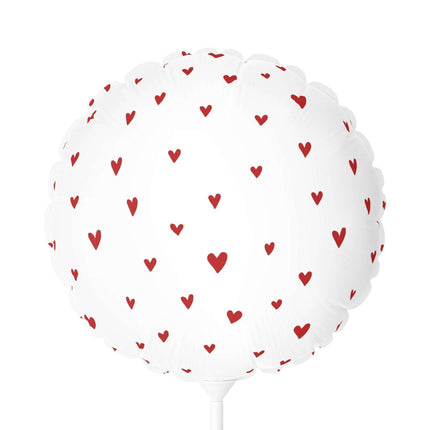 Elegant Valentine's Day Red Heart Mylar Balloon Set - 11" Round & Heart-Shaped Matte Elegance