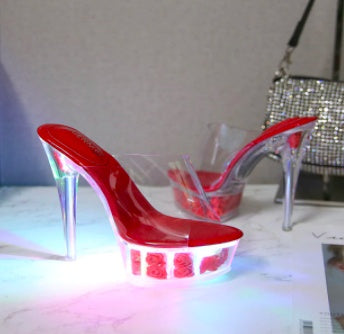 Peekaboo Studio Waterproof Transparent Sandals with Crystal Detailing