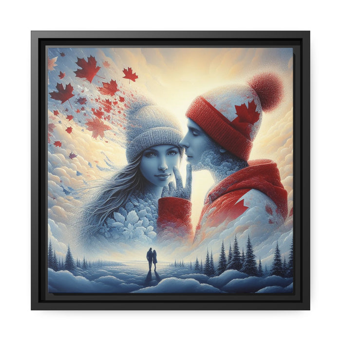 Valentine Lovebirds - Canadian Day Matte Canvas Wall Art