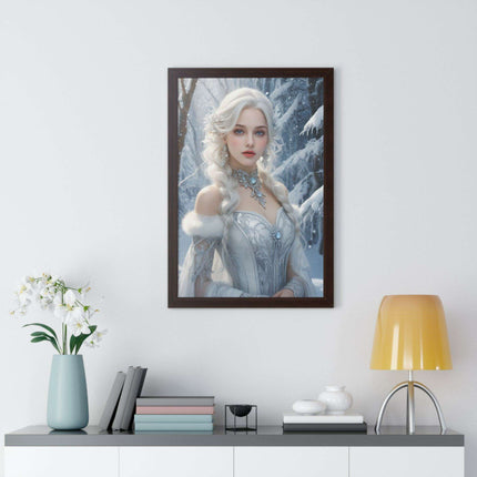 Winter Wonderland Puppy Framed Gaming Art - Sustainable Decor for Your Home