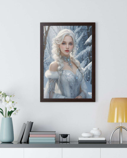 Winter Wonderland Puppy Framed Gaming Art - Sustainable Decor for Your Home