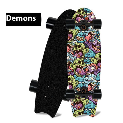 Single Warped Brush Street Board Fishtail Skateboard Maple Deck