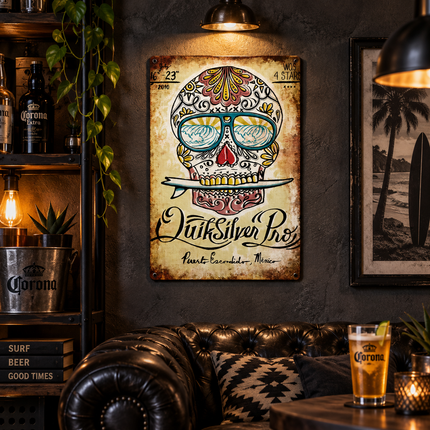 Vintage Beer Emblem Metal Wall Art — Retro Home Bar, Garage & Man Cave Sign