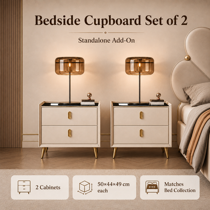 Modern Bed Frame with Optional Bedside Cabinets — 150 / 180 / 200cm Widths