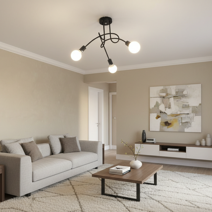 Iron Art Creative Minimalist Ceiling Lamp Iron Tube Chandelier