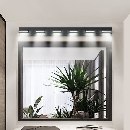 Room & Decor Modern Black LED Vanity Light, 6 Lights, Energy Efficient