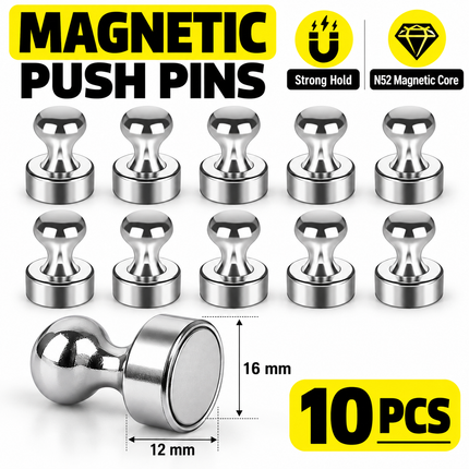 Super Strong Neodymium Magnet Pushpins - 1 to 50 Pcs Set