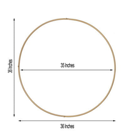 AliKopy 36" Gold Heavy Duty Metal Hoop Wreath - Durable & Versatile De