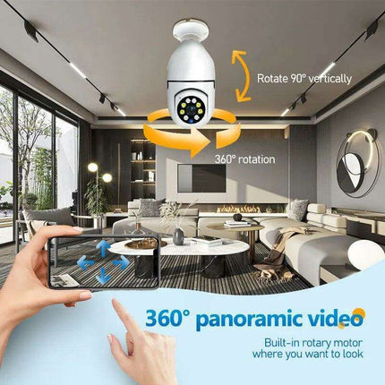 360-Degree Smart Wireless Bulb Camera for Enhanced Surveillance at Home or Office - Très Elite