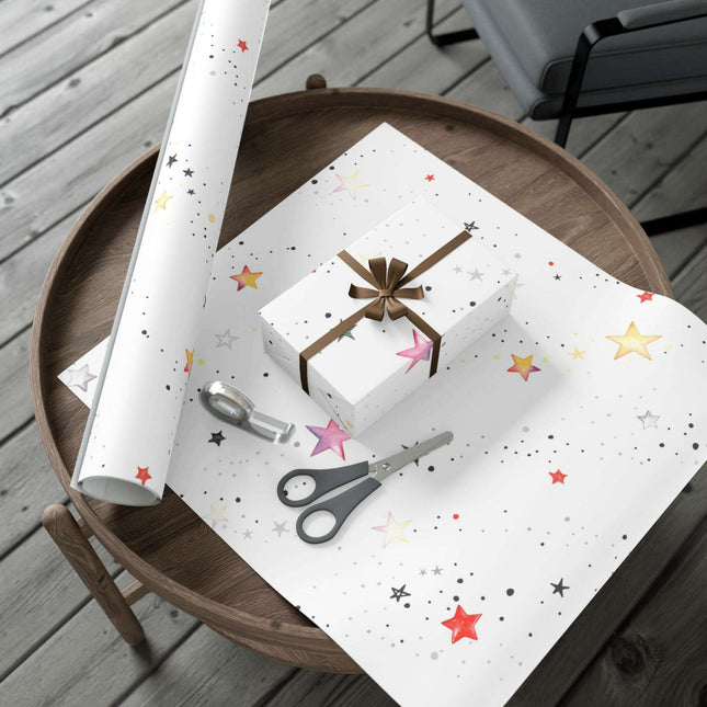 Personalized Luxe Pink Star Holiday Wrapping Paper - Eco-Friendly Premium Quality